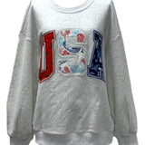 Grey Bandana "USA" Sweatshirt | Queen Of Sparkles