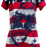 USA Star & Stripe QOS Card Logo Tee Dress | Queen Of Sparkles