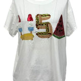 White 'USA' Icon Tee | Queen Of Sparkles