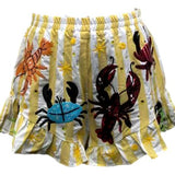 Yellow Stripe Crab & Lobster Short | Queen Of Sparkles