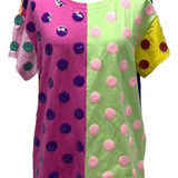 Multi Colorblock Polka Dot Tee | Queen Of Sparkles