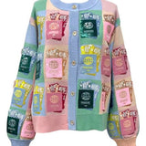 Multi Colorblock Passport Button Up Cardigan | Queen Of Sparkles