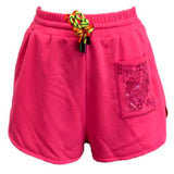 Neon Pink QOS Card Logo Draw String Short | Queen Of Sparkles
