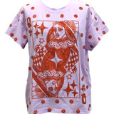 Pink & Orange Polka Dot QOS Card Logo Tee | Queen Of Sparkles