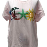 Light Pink 'Beach' Tee | Queen Of Sparkles