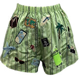 Green Striped Travel Icon Short | Queen Of Sparkles