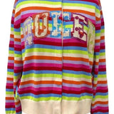 Multi Striped Polka Dot 'Queen' Button Up Cardigan | Queen Of Sparkles