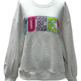 Grey Polka Dot 'Queen' Sweatshirt | Queen Of Sparkles