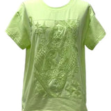 Lime Green Tonal QOS Card Logo Tee | Queen Of Sparkles
