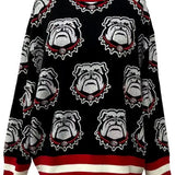 Licensed UGA Knit In Rhinestone Sport Stripe Sweater | Queen Of Sparkles