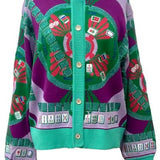 Multi Mahjong Button Up Cardigan | Queen Of Sparkles