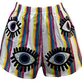 Rainbow Striped Eye Cotton Short | Queen Of Sparkles