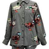 Black & White Gingham Duck Button Up Top | Queen Of Sparkles