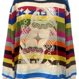 Multi Striped QOS Card Logo Sweater | Queen Of Sparkles