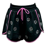 Charcoal Evergreen Rhinestone Active Short | Queen Of Sparkles