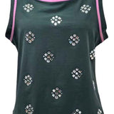 Charcoal Evergreen Rhinestone Active Tank | Queen Of Sparkles