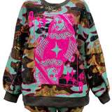 Mint Sequin Camo Queen Card Sweatshirt | Queen Of Sparkles