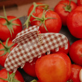 Brown Gingham Tomato Charm Claw