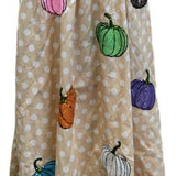 Beige & White Polka Dot Multi Pumpkin Cotton Midi Skirt | Queen Of Sparkles