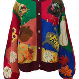 Colorblock Fall Icon Button Up Cardigan | Queen Of Sparkles