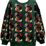 Dark Green Multi Turkey Sweatshirt | Queen Of Sparkles