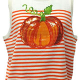 Ivory & Orange Striped Pumpkin Knit Tank | Queen Of Sparkles
