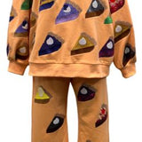 Peach Multi Pies Sweatshirt | Queen Of Sparkles