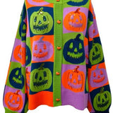 Multi Checkered Pumpkin Button Up Cardigan | Queen Of Sparkles
