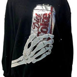 Licensed Black Skeleton Hand Diet Coke Sweatshirt | Queen Of Sparkles