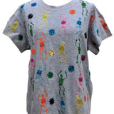 Grey Multi Skeleton Tee | Queen Of Sparkles