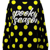 Black & Green Polka Dot 'Spooky Season' Mock Neck Sweater | Queen Of Sparkles