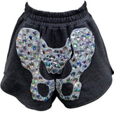 Charcoal Iridescent Jeweled Skeleton Short | Queen Of Sparkles