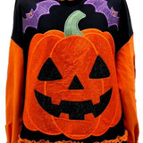 Multi Ruffle Lace Trim Pumpkin & Bat Sweatshirt | Queen Of Sparkles