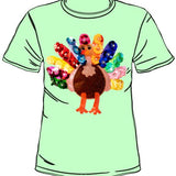KIDS Mint Rainbow Flower Sequin Turkey Tee | Queen Of Sparkles