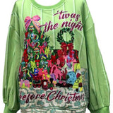 Mint 'Twas The Night Before Christmas' Bow Tree Scene Sweatshirt | Queen Of Sparkles