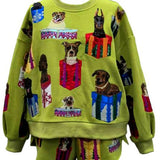Green Dogs In Present Boxes Sweatshirt | Queen Of Sparkles