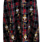 Navy Plaid Nutcracker & Bow Cotton Midi Skirt | Queen Of Sparkles