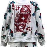 White Holly QOS Card Logo Mockneck Sweatshirt | Queen Of Sparkles