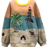 Multi Christmas Beach Scene Sweatshirt | Queen Of Sparkles
