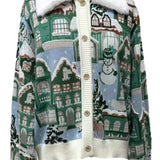 Multi Snowy Village Cardigan With Fur Collar | Queen Of Sparkles