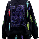 Black Multi Nutcracker QOS Card Logo Mockneck Sweatshirt | Queen Of Sparkles