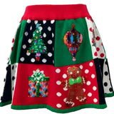 Multi Colorblock Polka Dot Christmas Icon Knit Skirt | Queen Of Sparkles