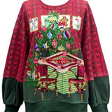 Red Multi Mahjong Table By Christmas Tree Sweatshirt | Queen Of Sparkles