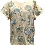 Ivory Beach Sea Shell Ornament Tee | Queen Of Sparkles