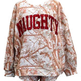 Camo 'NAUGHTY' Sweatshirt | Queen Of Sparkles