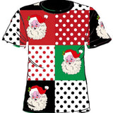 Multi Colorblock Polka Dot Christmas Icon Tee | Queen Of Sparkles