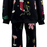 Black Christmas Icon Sweatshirt | Queen Of Sparkles