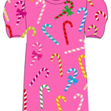 KIDS Pink Multi Candy Cane Dress | Queen Of Sparkles