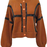 Brown & Black Basketball Button Up Cardigan | Queen Of Sparkles