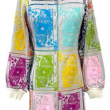 Ivory Multi QOS Card Sweater Dress | Queen Of Sparkles